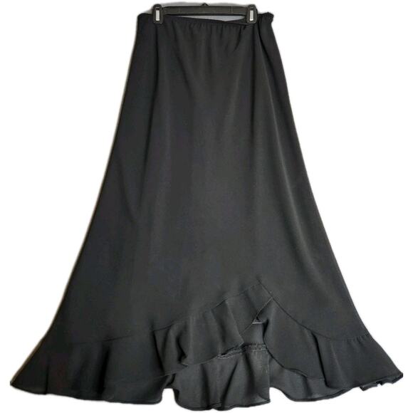 vtg 90s MSK Black Chiffon Flutter Skirt Whimsigoth Dark Fairycore Witchy Y2K 14‎ - Picture 1 of 6